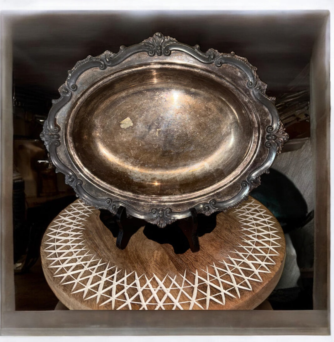 Silver-Plated Serving Tray Or Platter