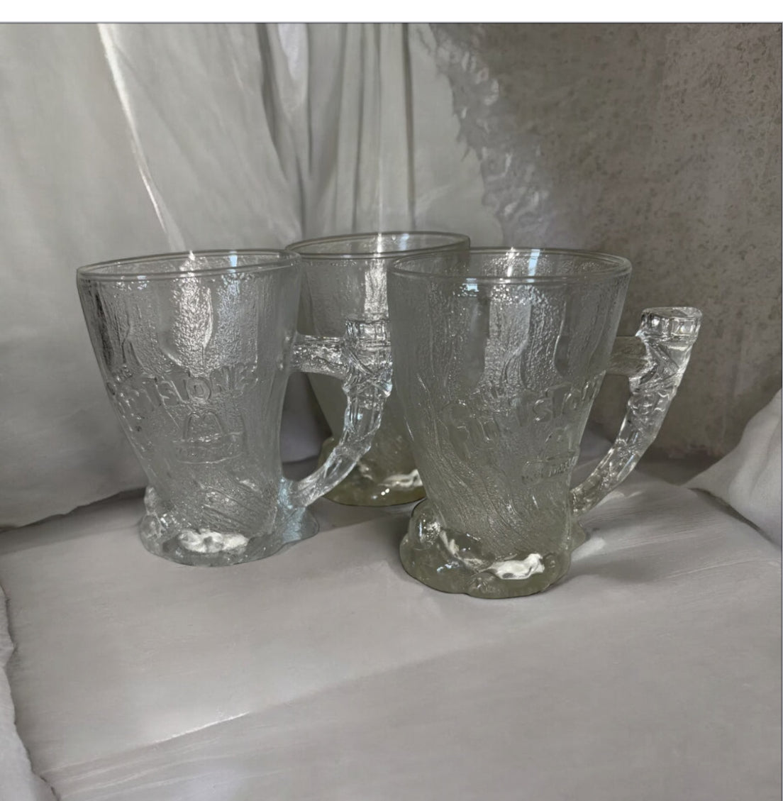 Set Of Three The Flintstone mug made in France mammoth mug McDonald’s Rocdonalds 1993