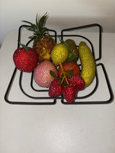 Load image into Gallery viewer, 1960 Plastic Bead & Pin Faux Fruit/Metal Bead Basket/ Kitchen/Handmade 9pc SET