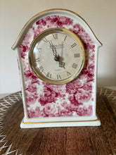 Load image into Gallery viewer, Vintage Porcelain Mantel Clock Pink Rose Garden Formalities by Baum Bros,
