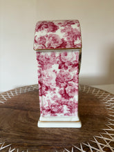 Load image into Gallery viewer, Vintage Porcelain Mantel Clock Pink Rose Garden Formalities by Baum Bros,