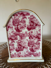 Load image into Gallery viewer, Vintage Porcelain Mantel Clock Pink Rose Garden Formalities by Baum Bros,