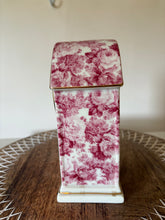 Load image into Gallery viewer, Vintage Porcelain Mantel Clock Pink Rose Garden Formalities by Baum Bros,