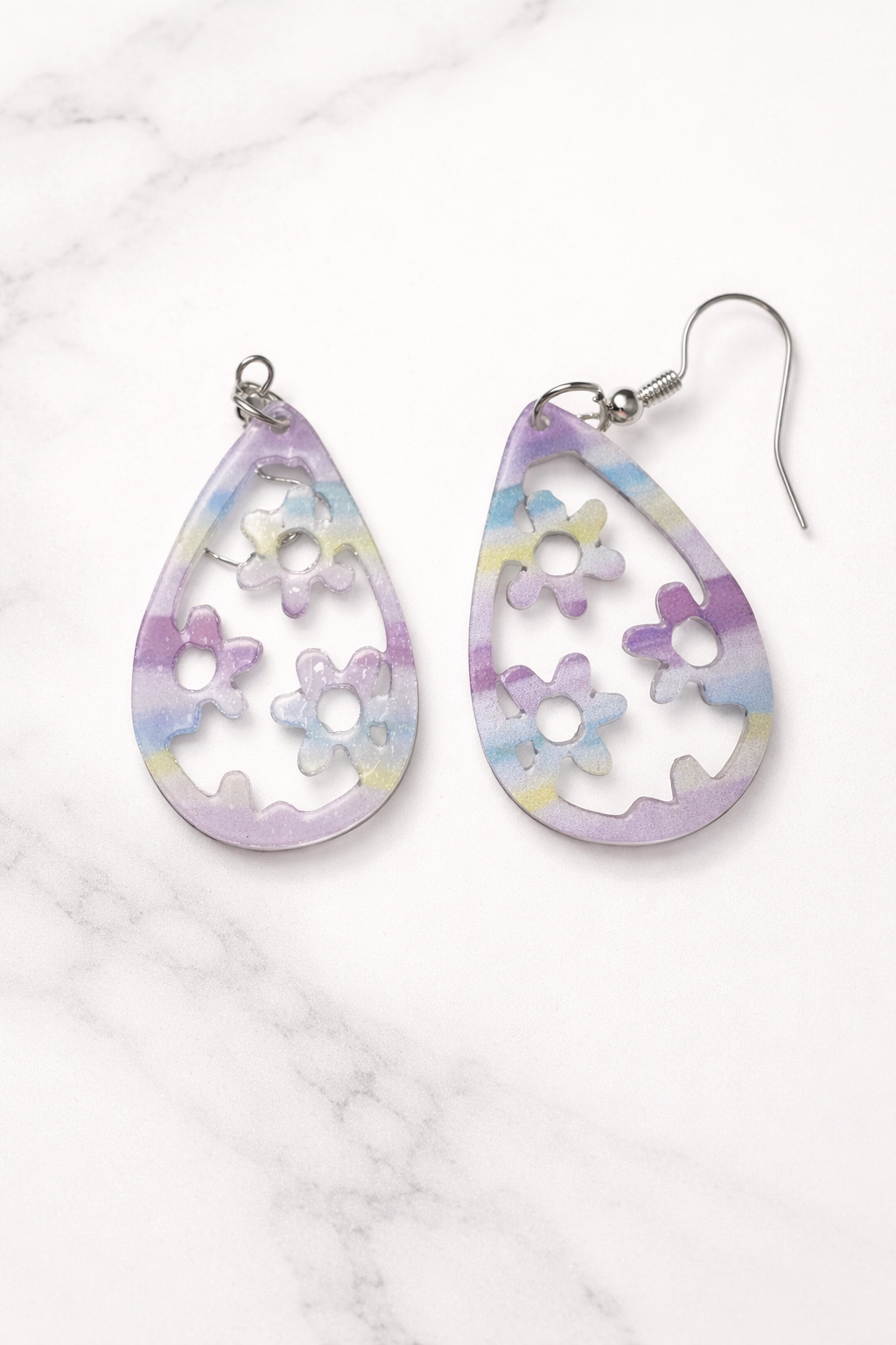 Pastel Floral Dangle Earrings