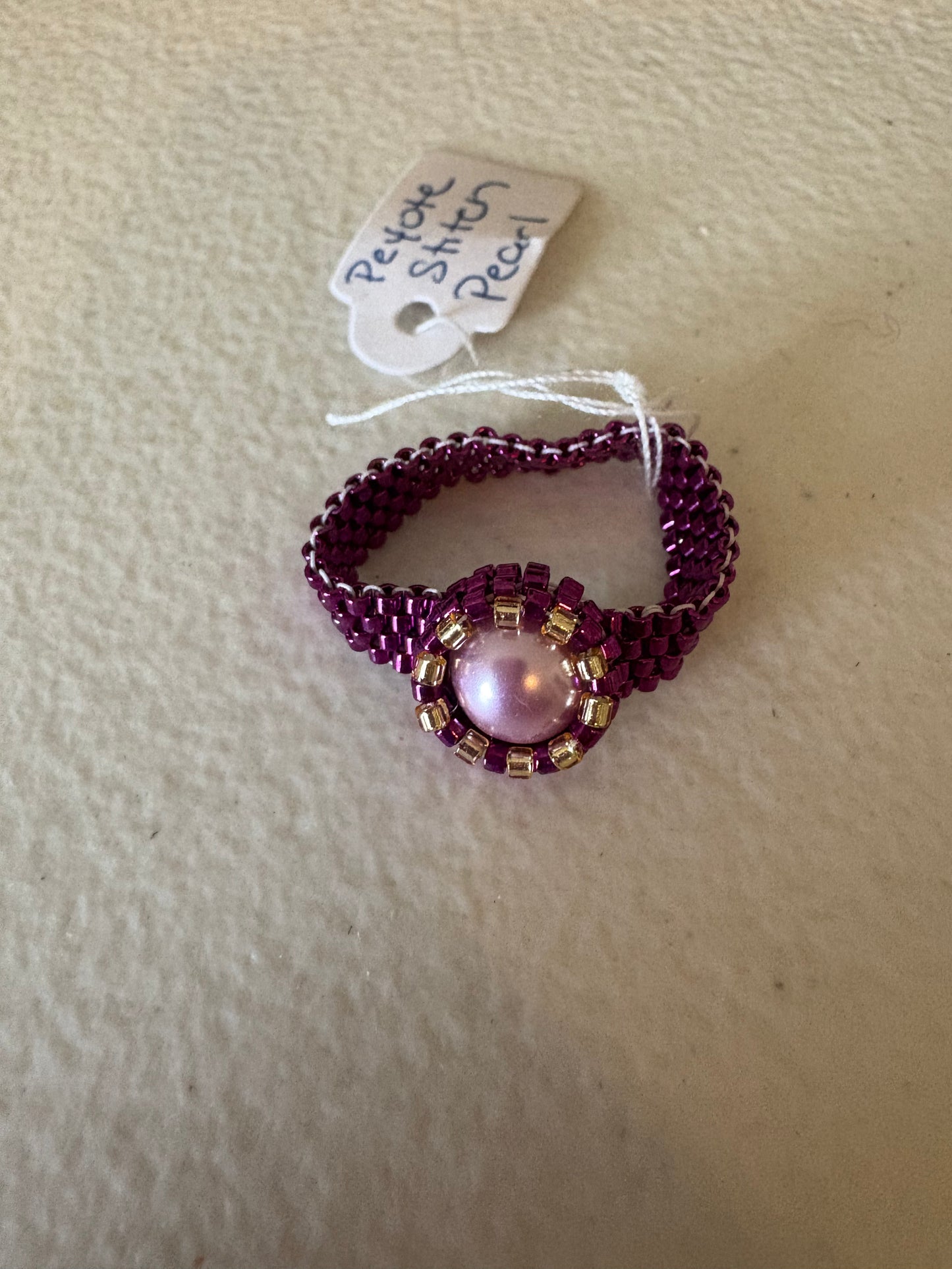 Handmade Beaded Ring. Size 81/2