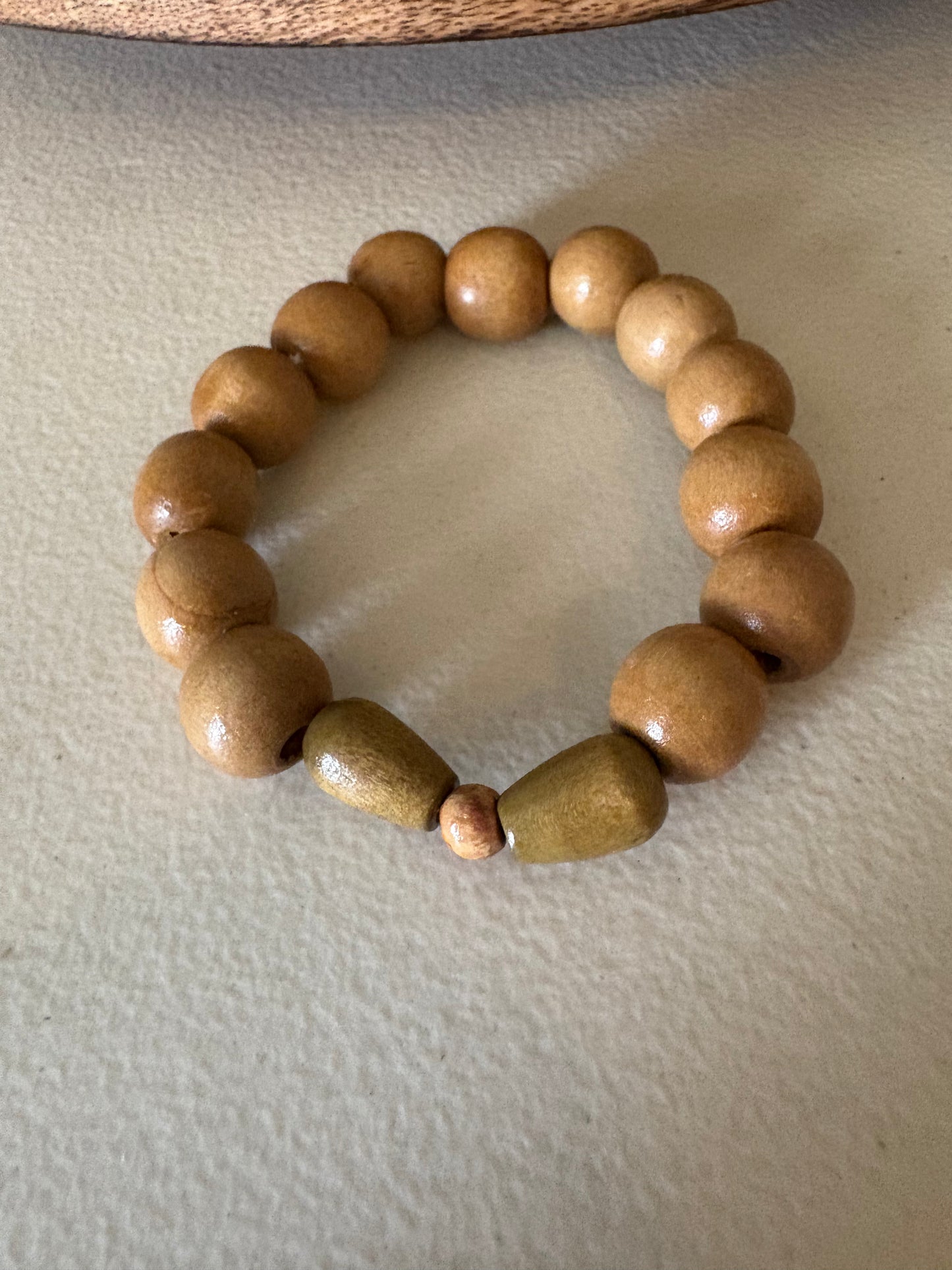 Vintage Wood Beaded Bracelet