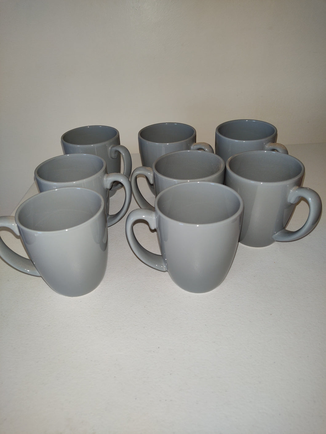 Corelle Stoneware Mugs in Grey , set of 8 12 oz