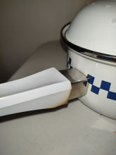 Load image into Gallery viewer, 1997 Campbells Soup Mug Pot Gibson Enamel Coated Checkered.