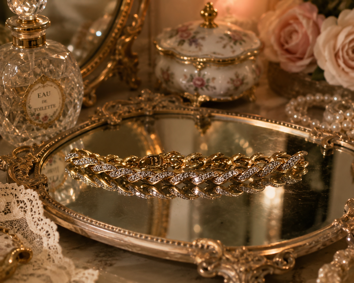 Vintage Gold Tone Chain Bracelet