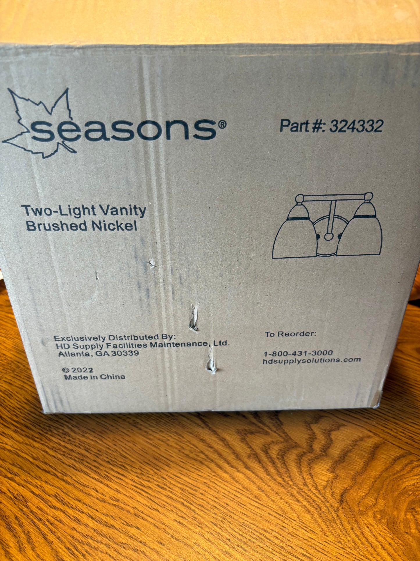 Seasons Two Light Vanity 3 New In Box