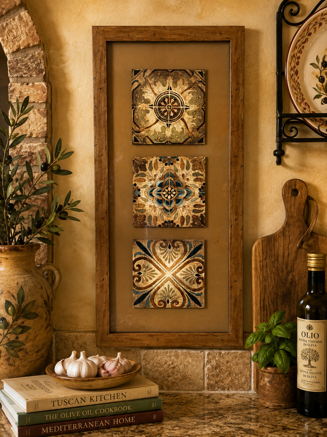 Tuscan Mediterranean Decorative Tile Wall Art