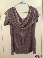 Load image into Gallery viewer, Juicy Couture Off the Shoulder Ribbed Top Metallic Stretch Size XL