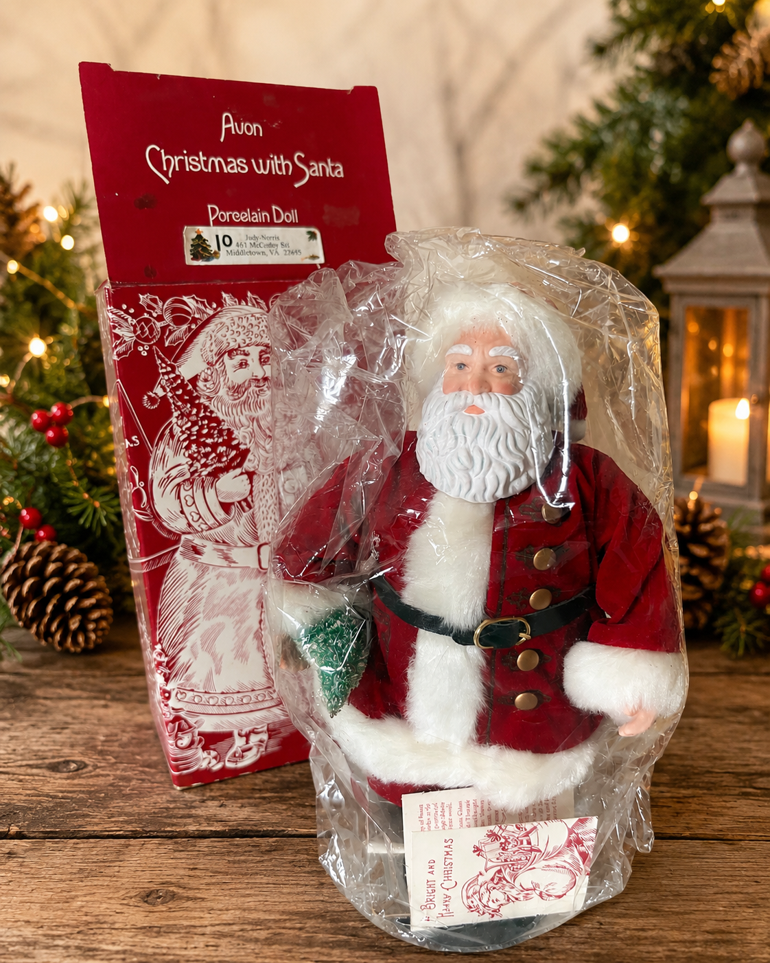 Vintage Avon “Christmas with Santa” Porcelain Doll