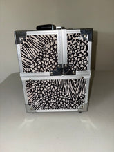 Load image into Gallery viewer, Modella Make Up Hard Case Black White Animal Print / Chrome with Handle Multi Layers