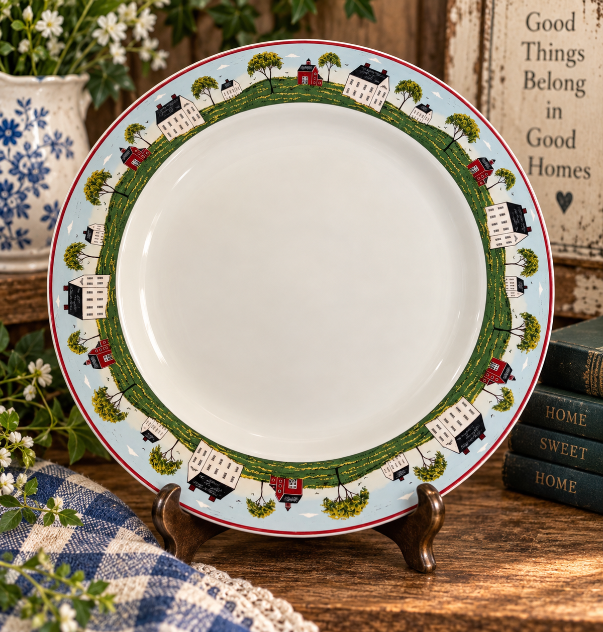 Vintage Warren Kimble Sakura Country Life Brandon House Plate