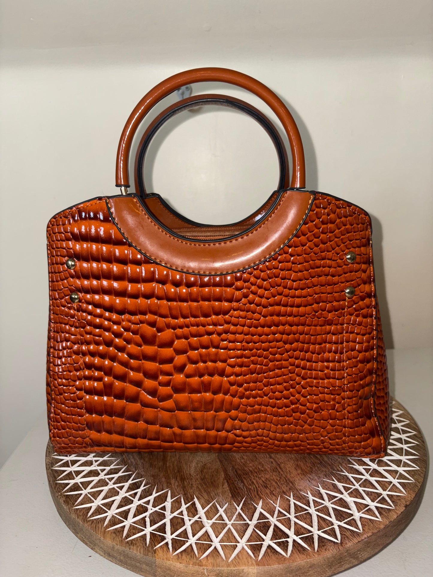 Faux Crocodile Handbag