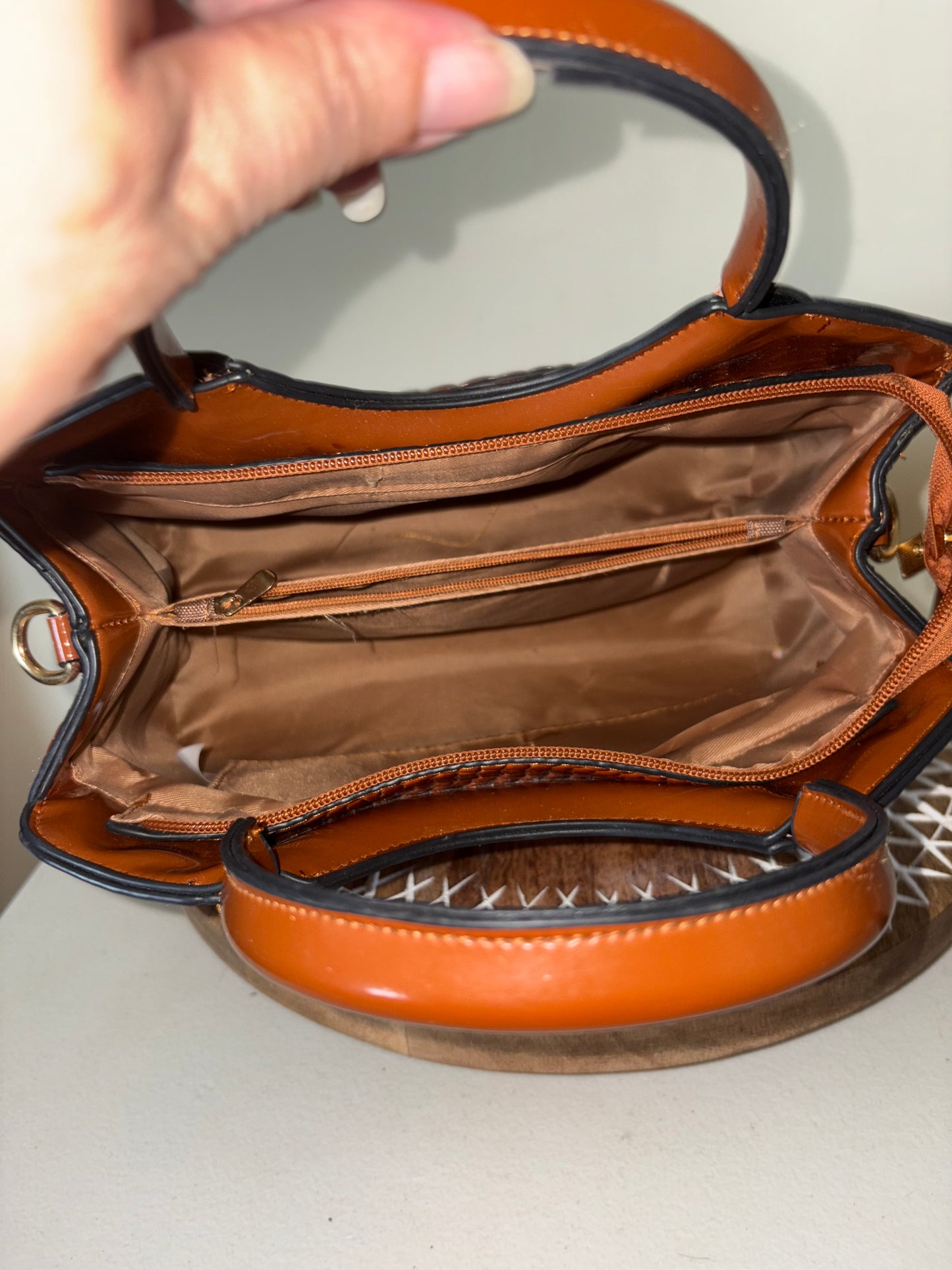 Faux Crocodile Handbag