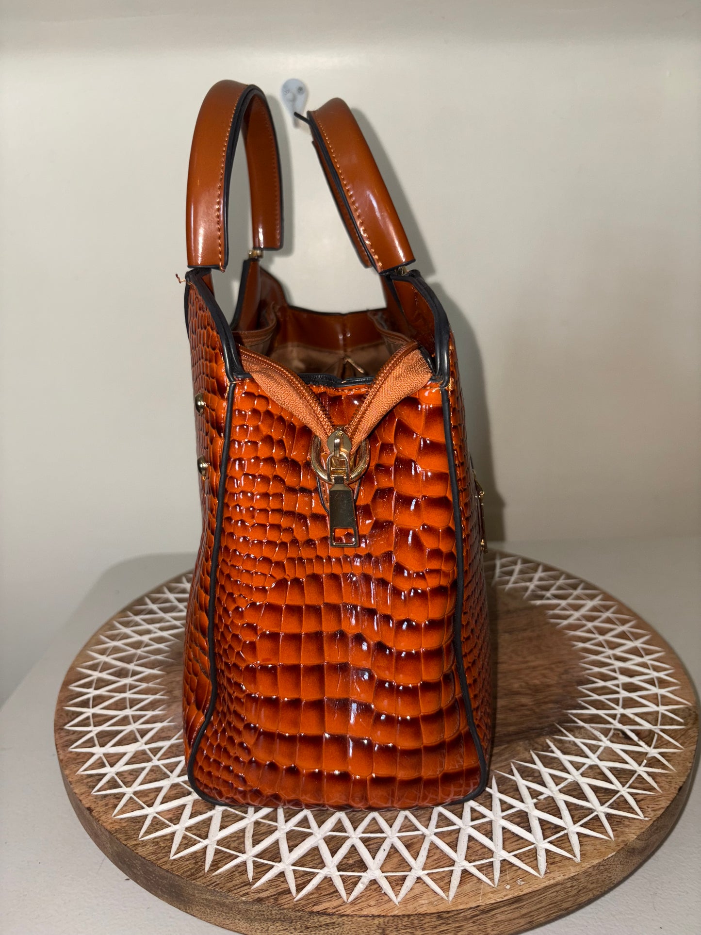Faux Crocodile Handbag