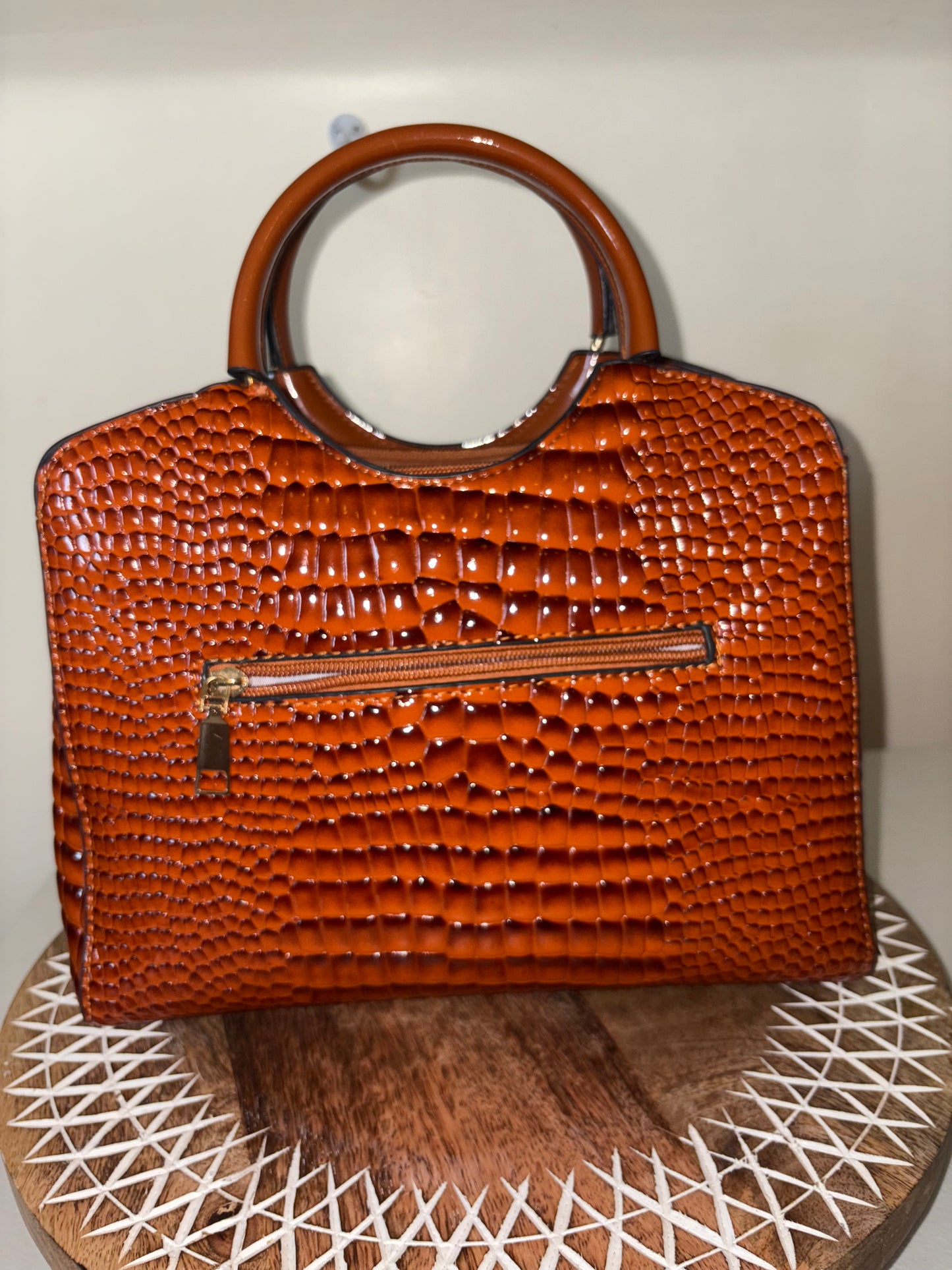 Faux Crocodile Handbag
