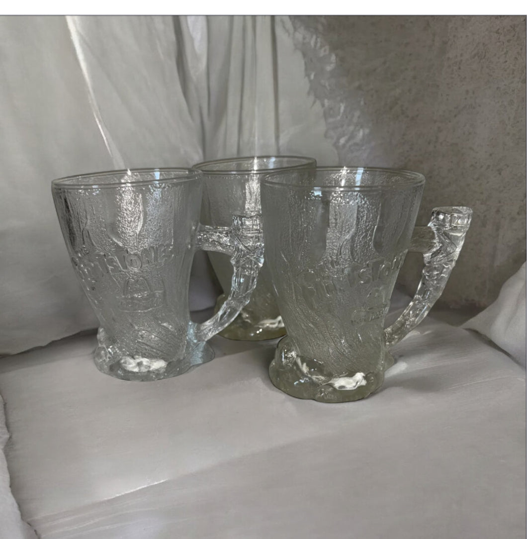 Set Of Three The Flintstone mug made in France mammoth mug McDonald’s Rocdonalds 1993