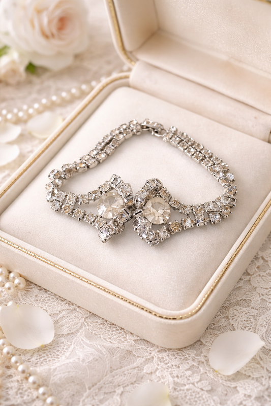 Pulsera vintage de diamantes de imitación