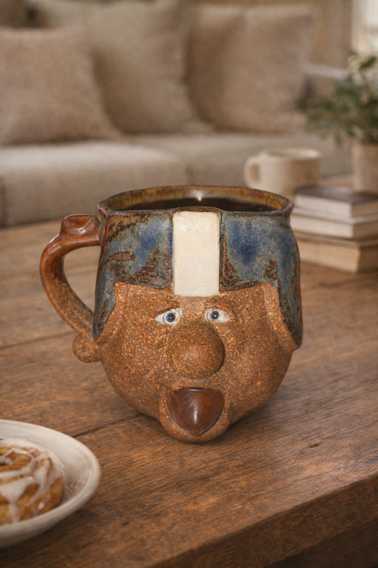 Ceramic Pottery Clay Mold Face Mug Football Mouth Helmet