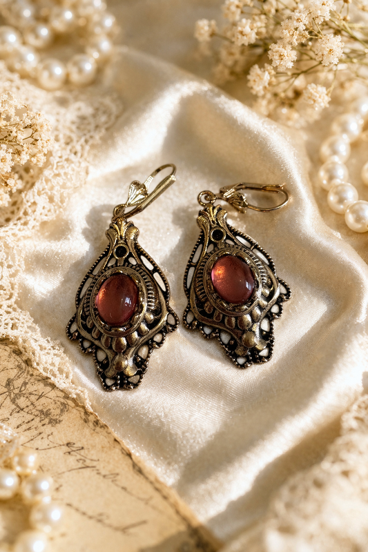 Vintage Style Filigree Lever Back Hook Earrings.