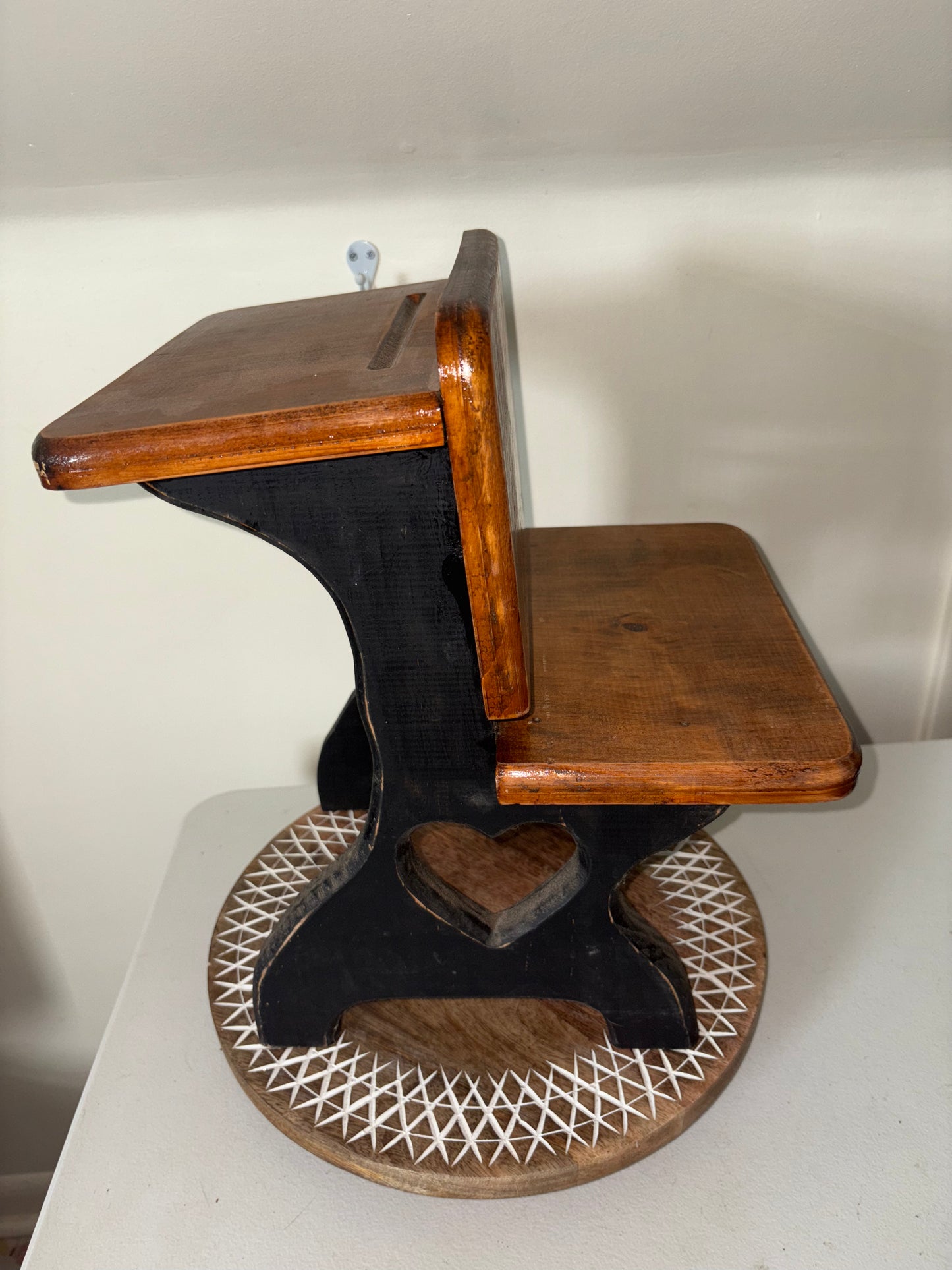 Wooden School Student Desks Fits American Girl Dolls Bench Chair