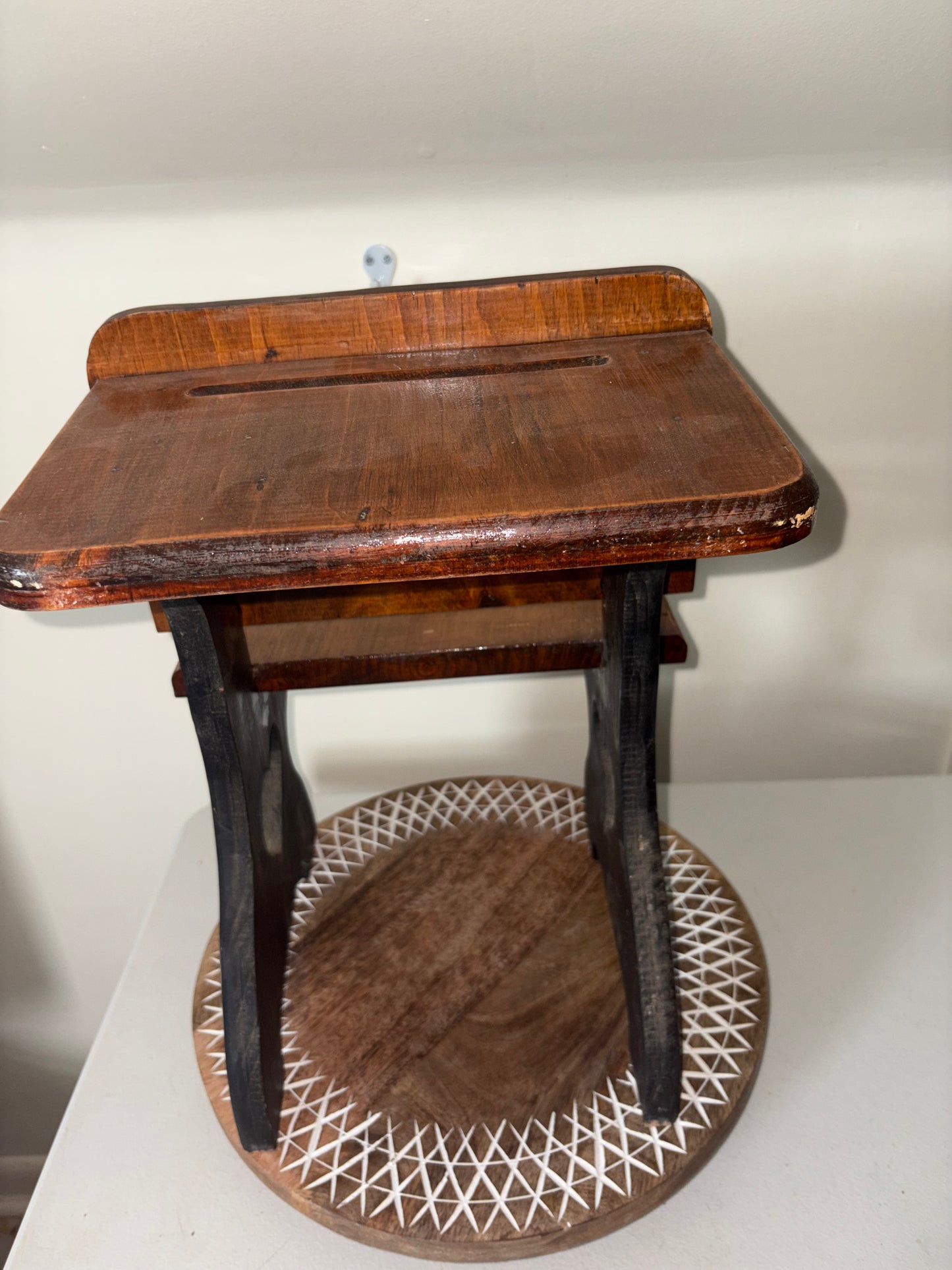 Wooden School Student Desks Fits American Girl Dolls Bench Chair