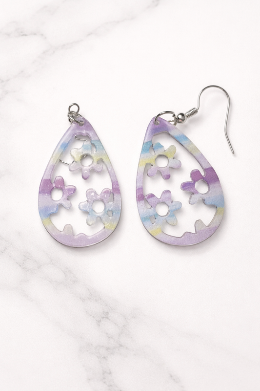 Pastel Floral Dangle Earrings