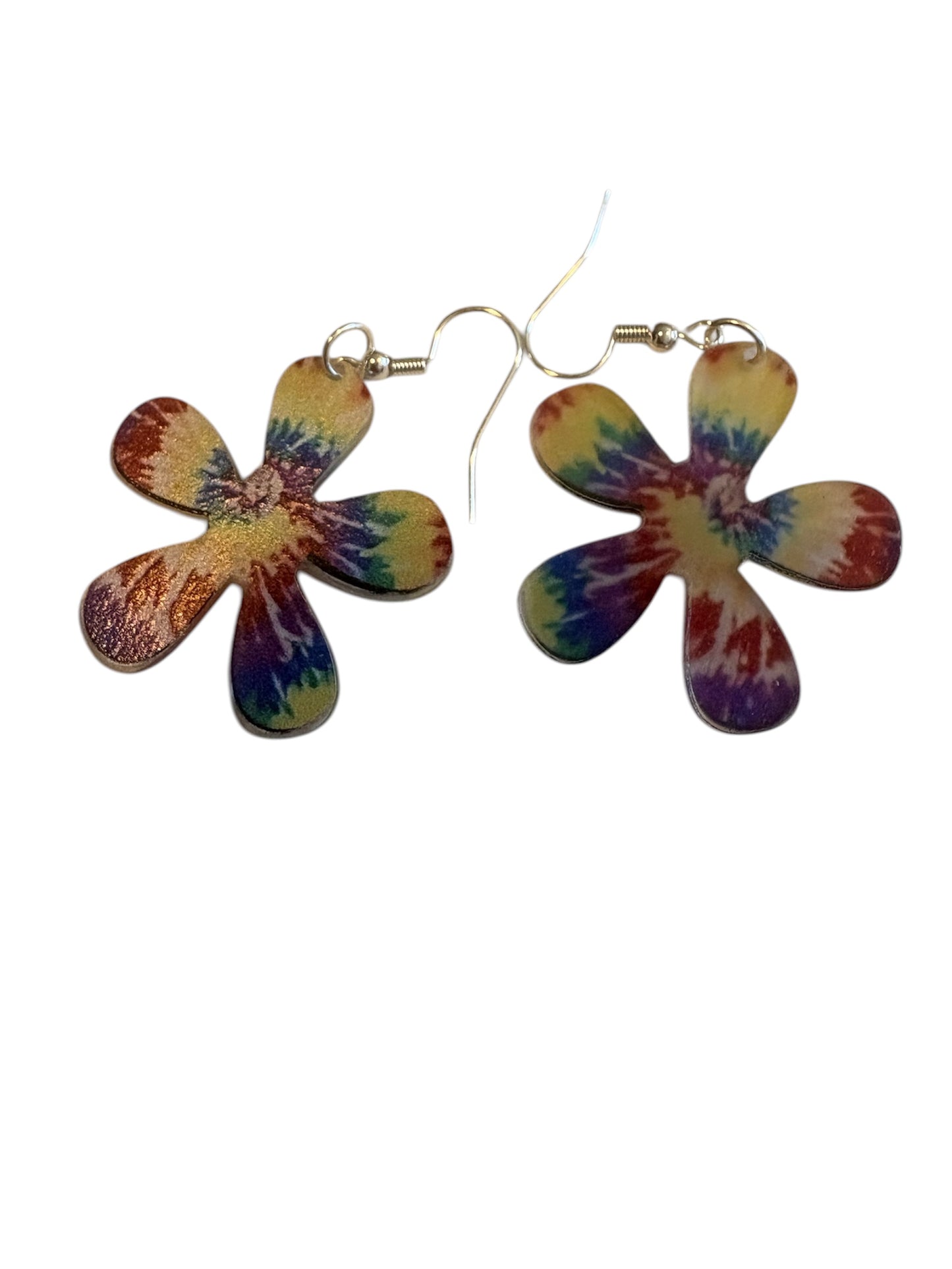 Floral Tie-Die Hook Earrings