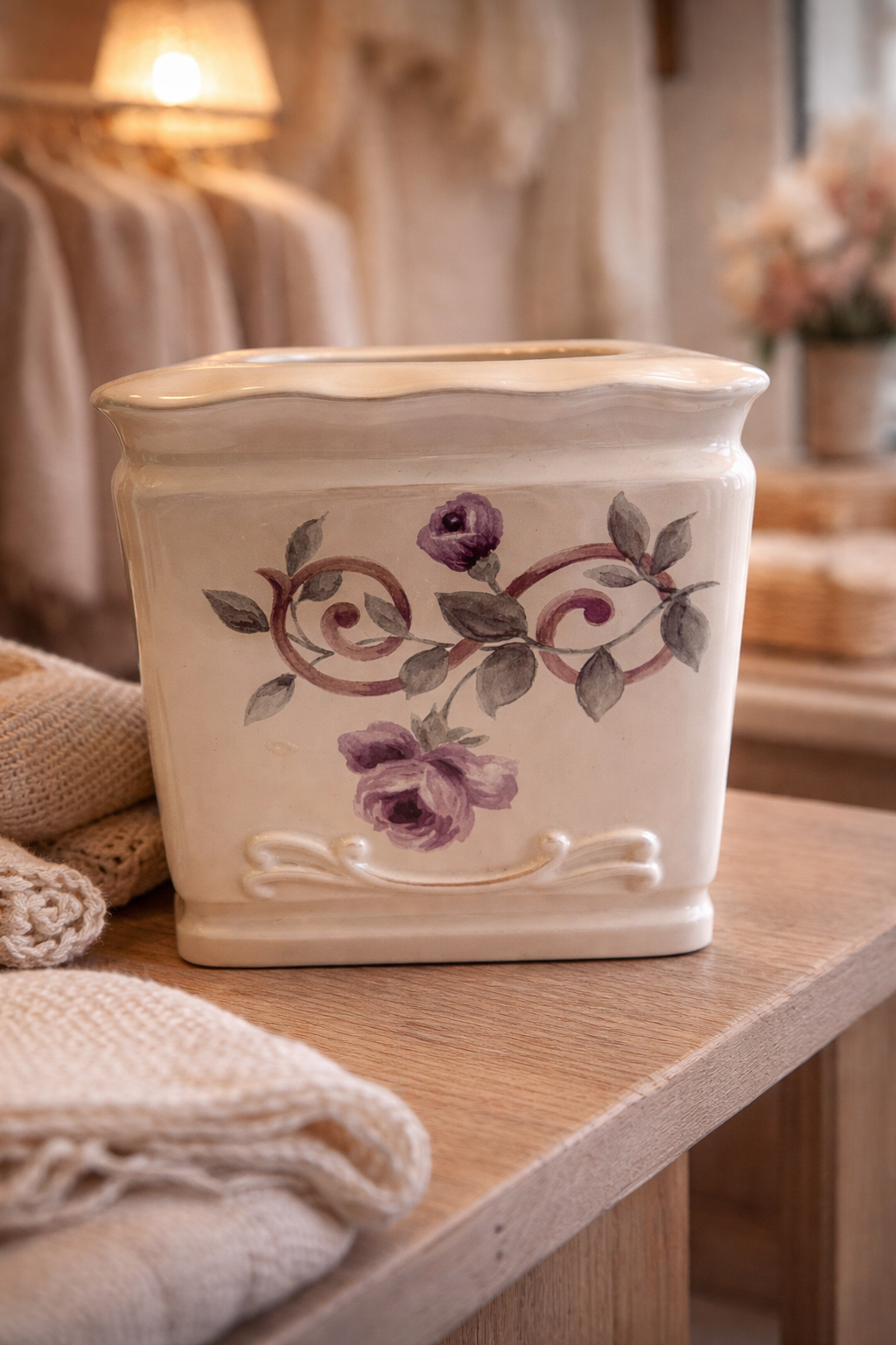 Very Rare-Hard to Find Croscill Bordeaux Chambord Bathroom Ceramic Tissue Box