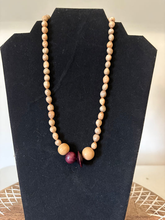 Vintage Wood And Seed Pod Necklace