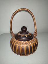 Load image into Gallery viewer, Vintage Round Wood And Wicker Rice Basket

