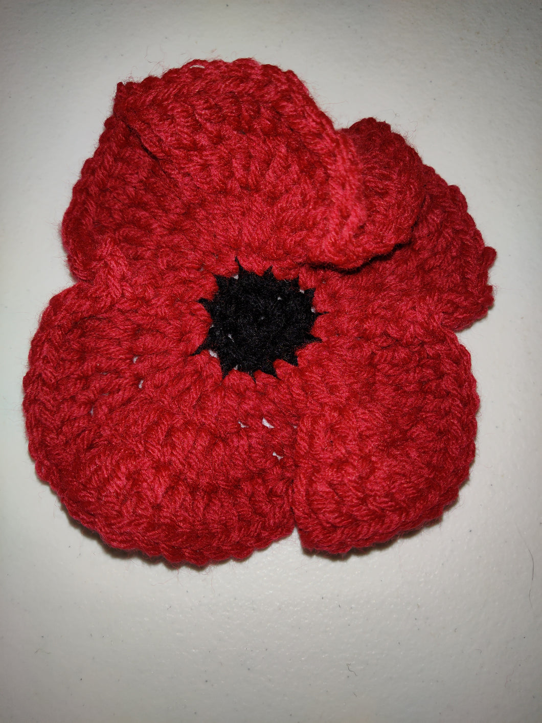 Hand Crochet Poppy Pin