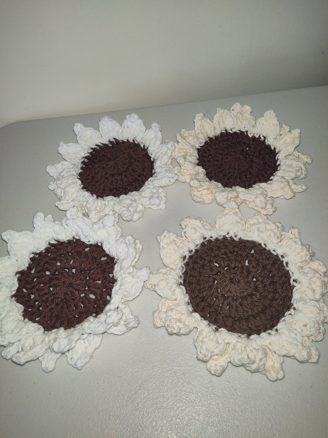 Four Hand Crochet Flower Coasters