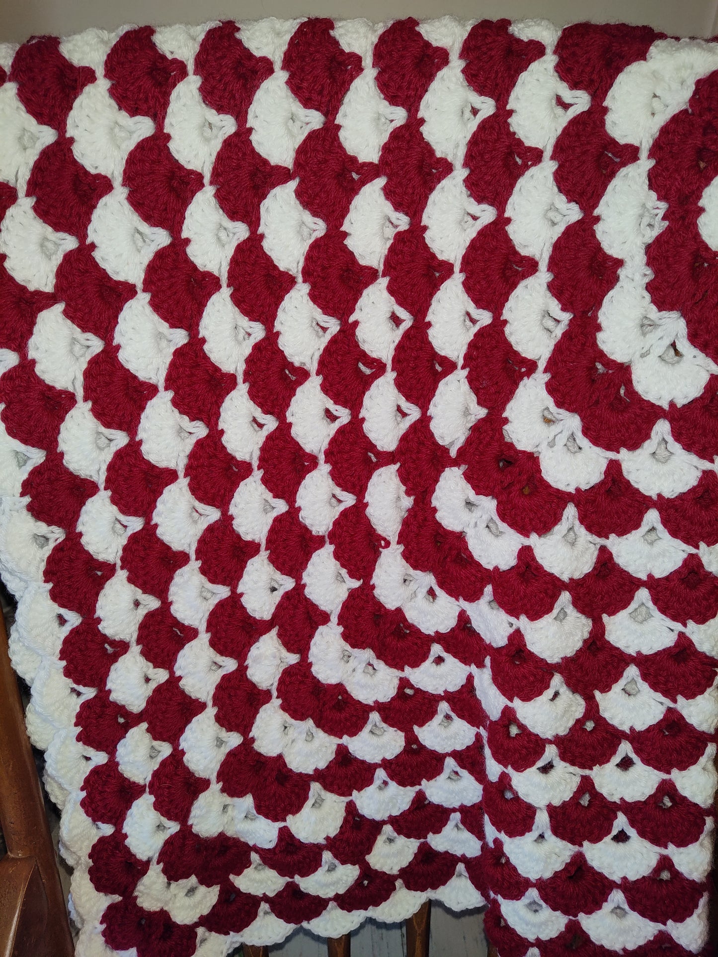 Made to order!! Handmade Crochet Burgundy Throw