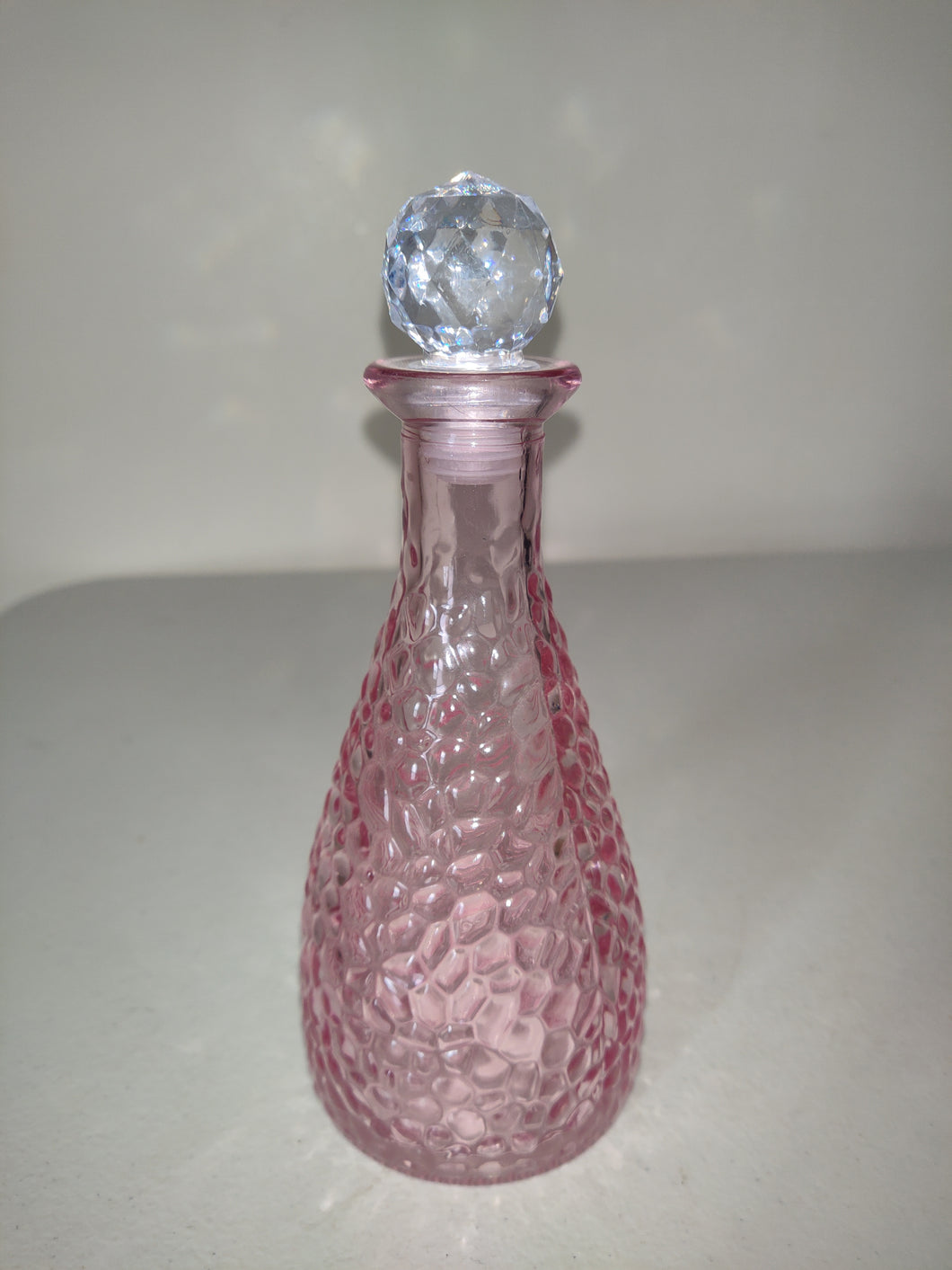 Pink Pebble Decanter 7 Inch Glass Decanter Bottle with Stopper