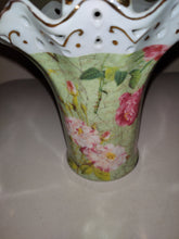 Load image into Gallery viewer, J. Godinger &amp; Co Antique Reflections Pink Roses Reticulated Cottage Victorian basket
