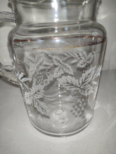 Load image into Gallery viewer, 1950&#39;s Bartlet Collins pitcher with a frosted etched
grape design.
