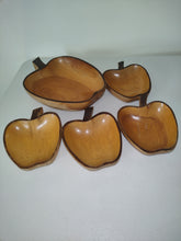 Load image into Gallery viewer, Vintage Wooden Apple Nut Bowl Set
