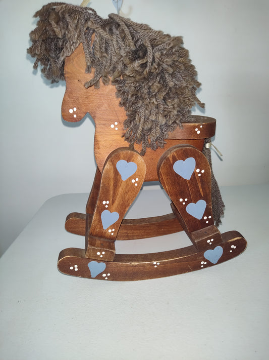 Vintage Hand Painted Wooden Rocking Horse
