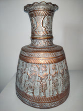 Carica l&#39;immagine nel visualizzatore di Gallery, Old Antique Persian Or Middle East Large Tinned Copper Jug
