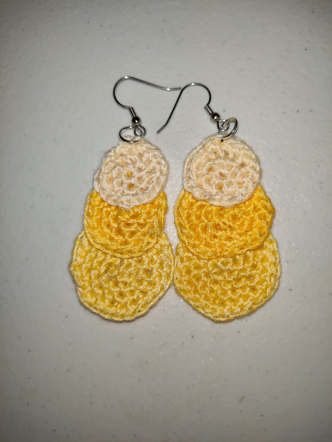 Hand Crochet Yellow Earrings