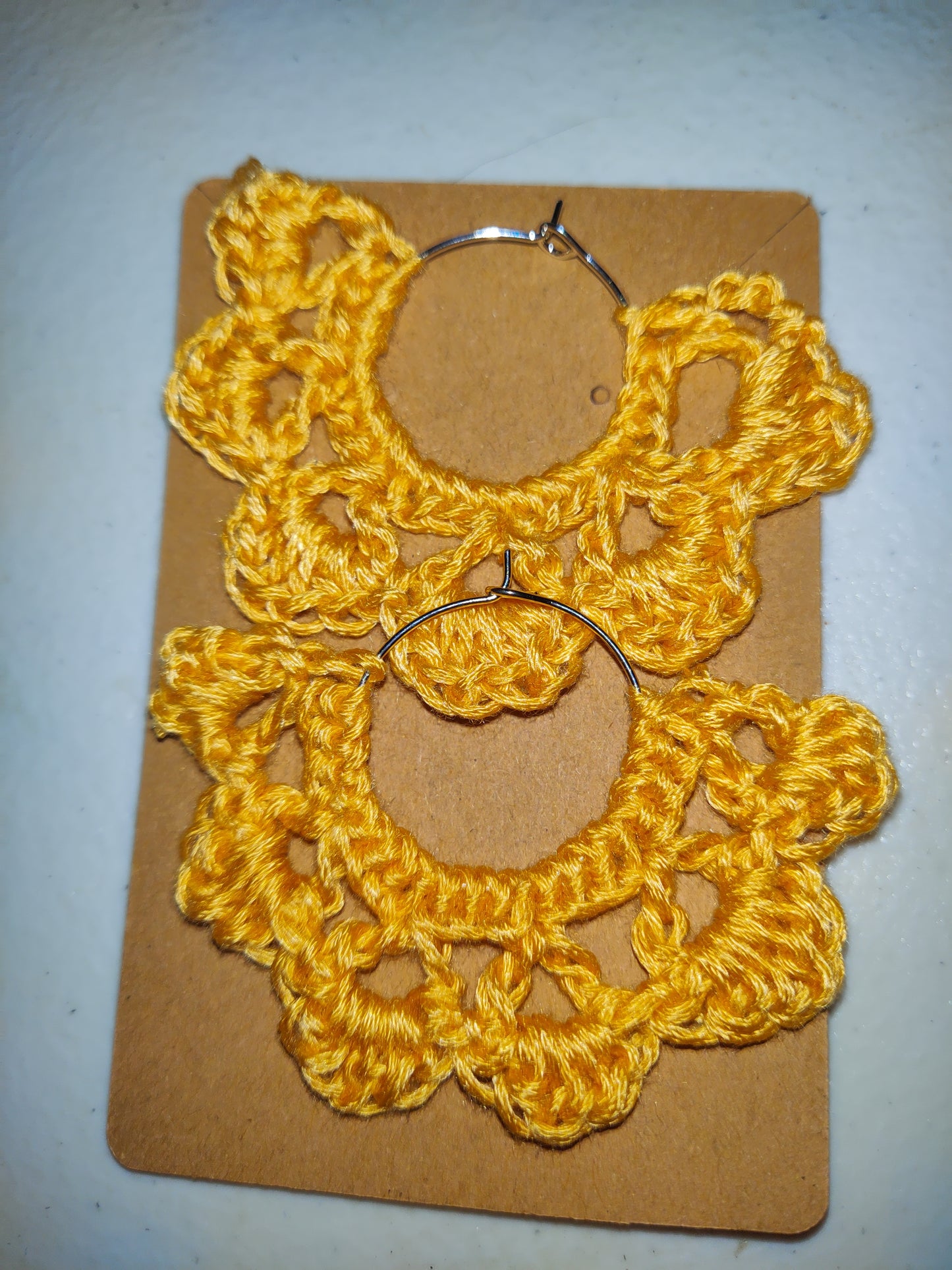 Hand Crochet Hoop Earrings