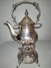 Lade das Bild in den Galerie-Viewer, Silver plate India Tilting Teapot Stand, Burner
