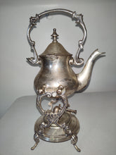 Lade das Bild in den Galerie-Viewer, Silver plate India Tilting Teapot Stand, Burner
