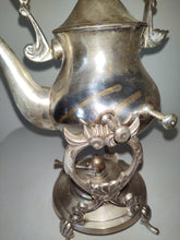 Load image into Gallery viewer, Silver plate India Tilting Teapot Stand, Burner
