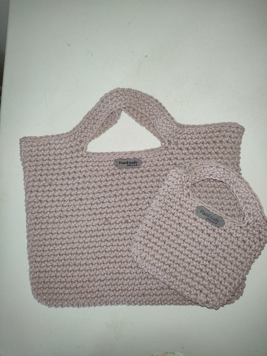 Bolso de crochet hecho a mano. Juego de tres.