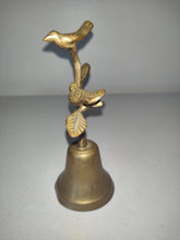 Cargar imagen en el visor de la galería, Brass Hand Bell with Birds on Branch Handle
